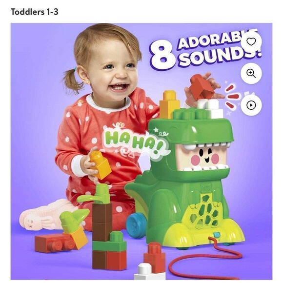 MEGA BLOKS Jammy Stackers T-Rex Toy Block Building Set Toddlers 1-3 NWOT - Picture 14 of 14